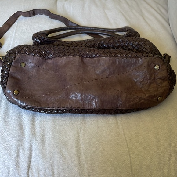 Genuine brown leather Langellotti handbag purse - Picture 3 of 5